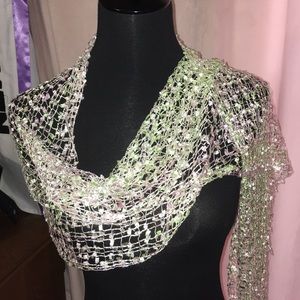 Delicate pink and green scarf